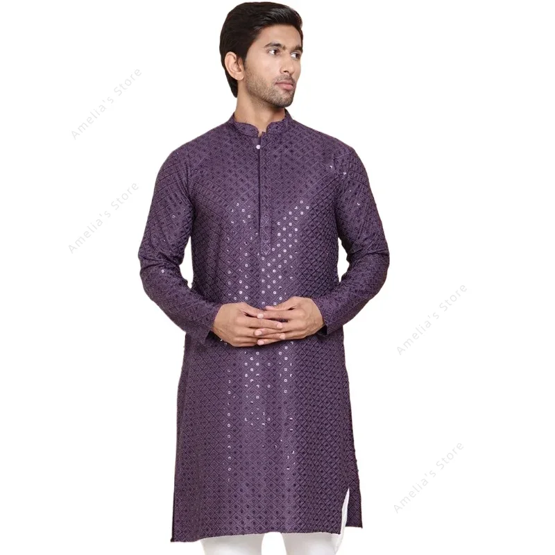 Kurta Men Cotton - قميص طويل خفيف الوزن من القطن