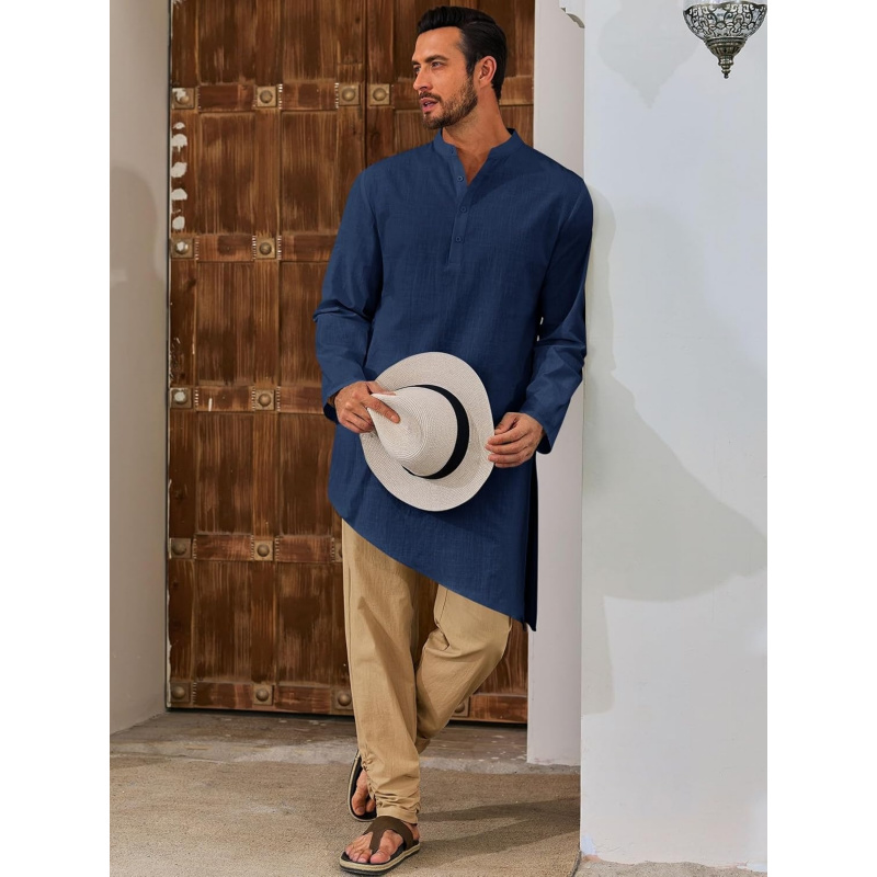 ثوب رجالي قطني بأكمام طويلة، ق - مراجعة Kurta Men Cotton وسعره