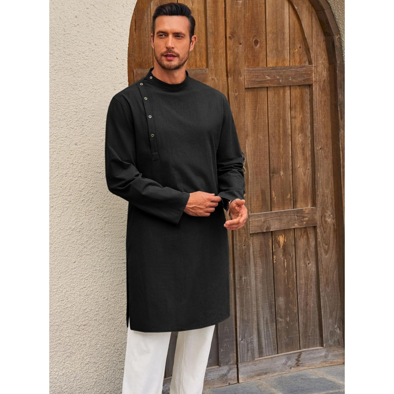 قفطان رجالي ثوب طويل الأكمام م - مراجعة Kurta Men Cotton وسعره