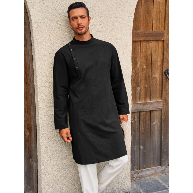 قفطان رجالي ثوب طويل الأكمام م - مراجعة Kurta Men Cotton وسعره