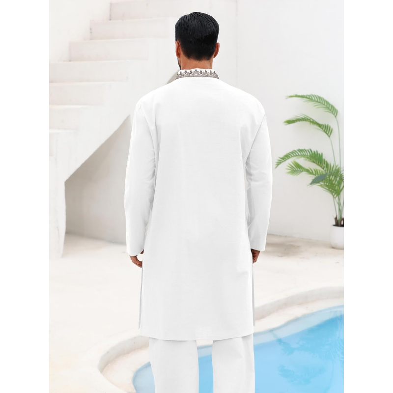 قميص كفتان رجالي قطني بأكمام ط - مراجعة Kurta Men Cotton وسعره