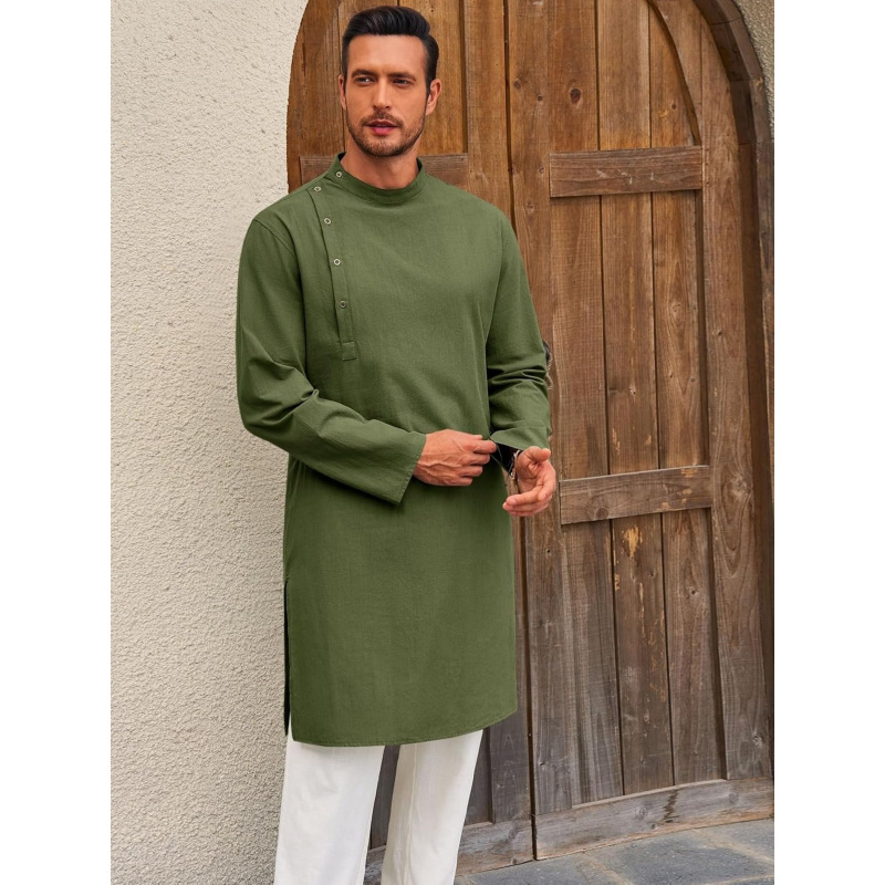 قفطان رجالي ثوب طويل الأكمام م - مراجعة Kurta Men Cotton وسعره
