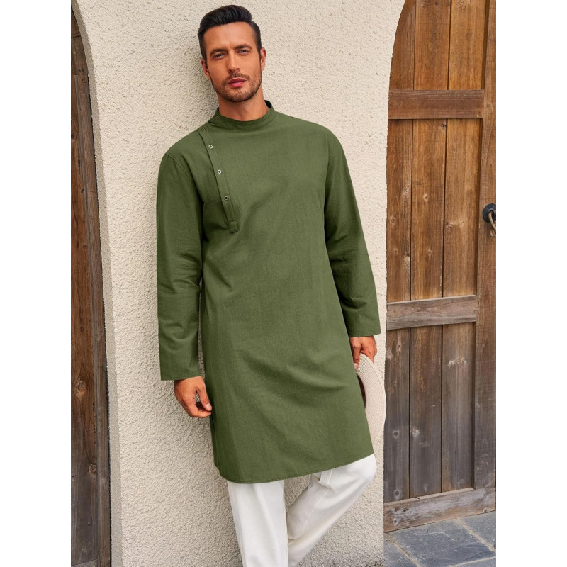 قفطان رجالي ثوب طويل الأكمام م - مراجعة Kurta Men Cotton وسعره