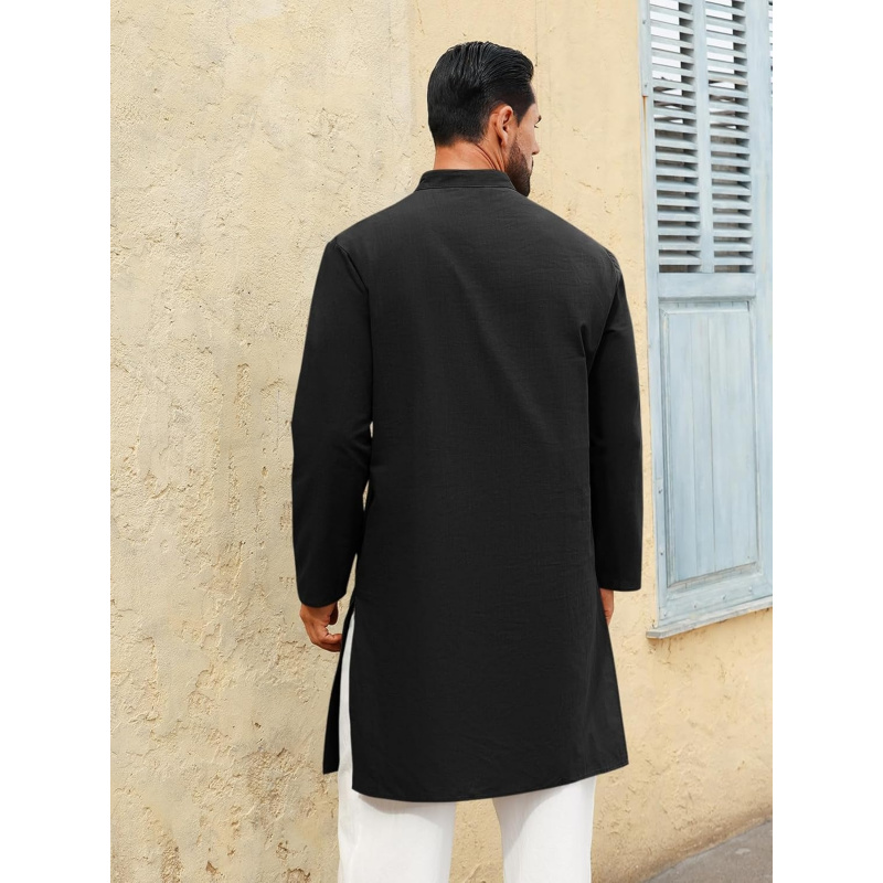 قفطان رجالي طويل الأكمام، قميص - مراجعة Kurta Men Cotton وسعره